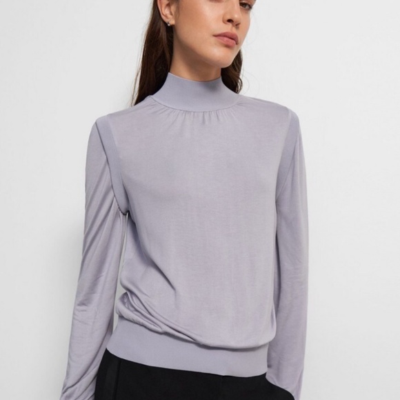 Theory Tops - Theory Mock Neck Top‎ in Modal-Silk Size Small